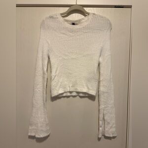 Divided White Knit Crop Top